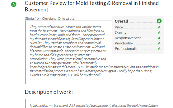 Mold Testing & Remediation – Cleveland, 44128 Cleveland Mold Inspector Review